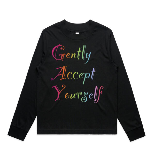 Gently Accept Yourself - AS Colour Womens Mock Longsleeve Tee Thumbnail