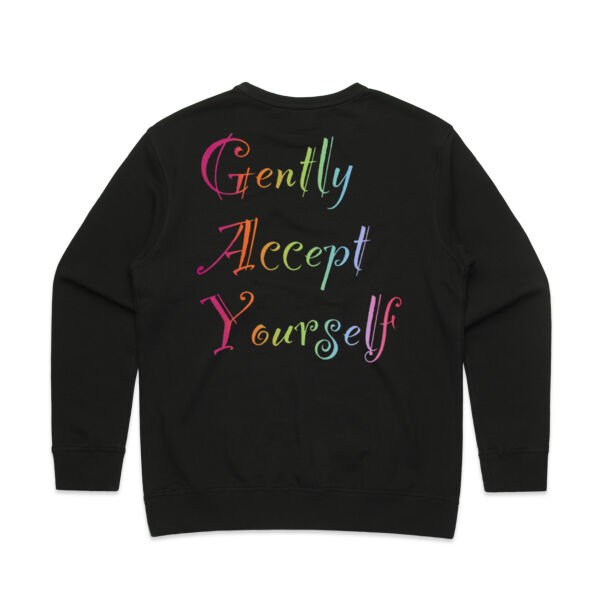Gently Back Print - AS Colour Womens Premium Crew Thumbnail