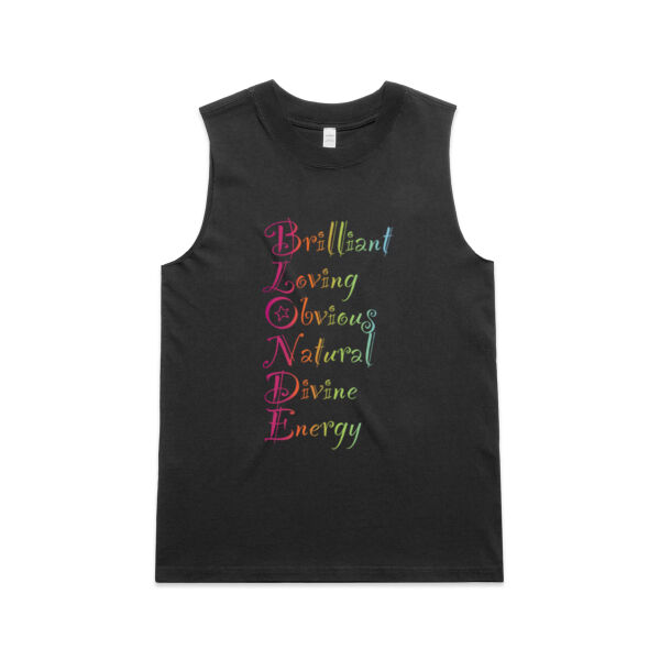 Blonde Front Print - C-Force Classic Kiwi Adults Singlet - AS Colour Womens Heavy Faded Tank Thumbnail