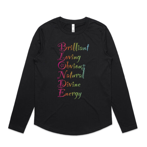 Blonde Front Print - C-Force Classic Kiwi Adults Singlet - AS Colour Womens Maple Curve Longsleeve Tee Thumbnail