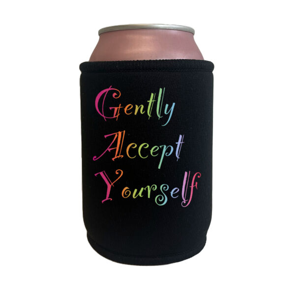 Gently Accept Yourself - Black Can Cooler Thumbnail