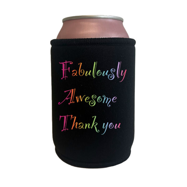 Fabulous Back Print - Black Can Cooler Thumbnail