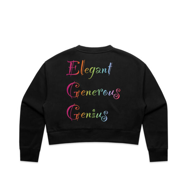 Egg Back Print - AS Colour Women's Relax Crop Crew Thumbnail