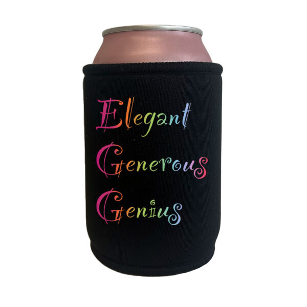 Egg Back Print - Black Can Cooler Thumbnail