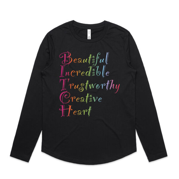 Beautiful Back Print - AS Colour Womens Maple Curve Longsleeve Tee Thumbnail