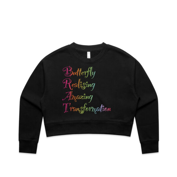 Butterfly Front Print - AS Colour Women's Relax Crop Crew Thumbnail