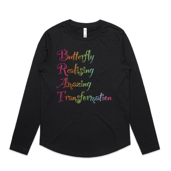 Butterfly Front Print - AS Colour Womens Maple Curve Longsleeve Tee Thumbnail