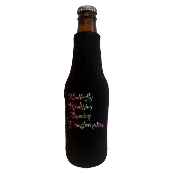 Butterfly Front Print - Black Bottle Cooler Thumbnail