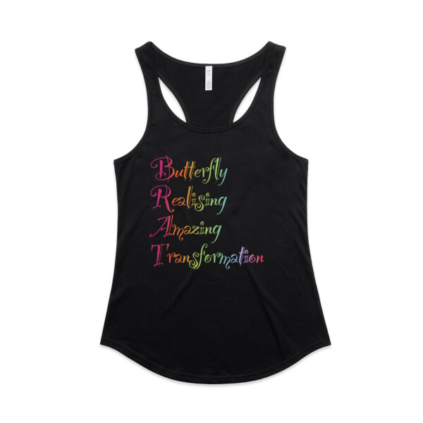 Butterfly Front Print - AS Colour Womens Mali Racerback Singlet Thumbnail