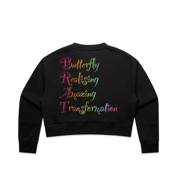 Butterfly Back Print - AS Colour Women's Relax Crop Crew Thumbnail