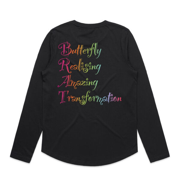 Butterfly Back Print - AS Colour Womens Maple Curve Longsleeve Tee Thumbnail