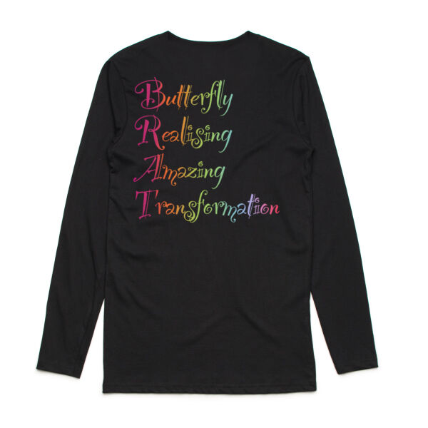 Butterfly Back Print - AS Colour Mens Ink Longsleeve Tee Thumbnail