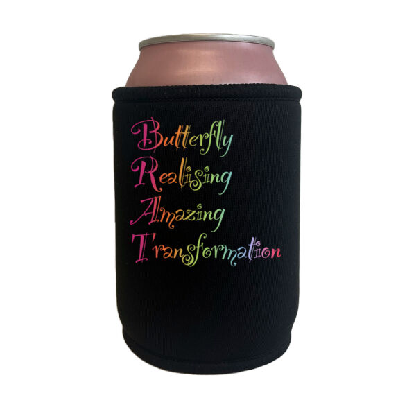 Butterfly Back Print - Black Can Cooler Thumbnail